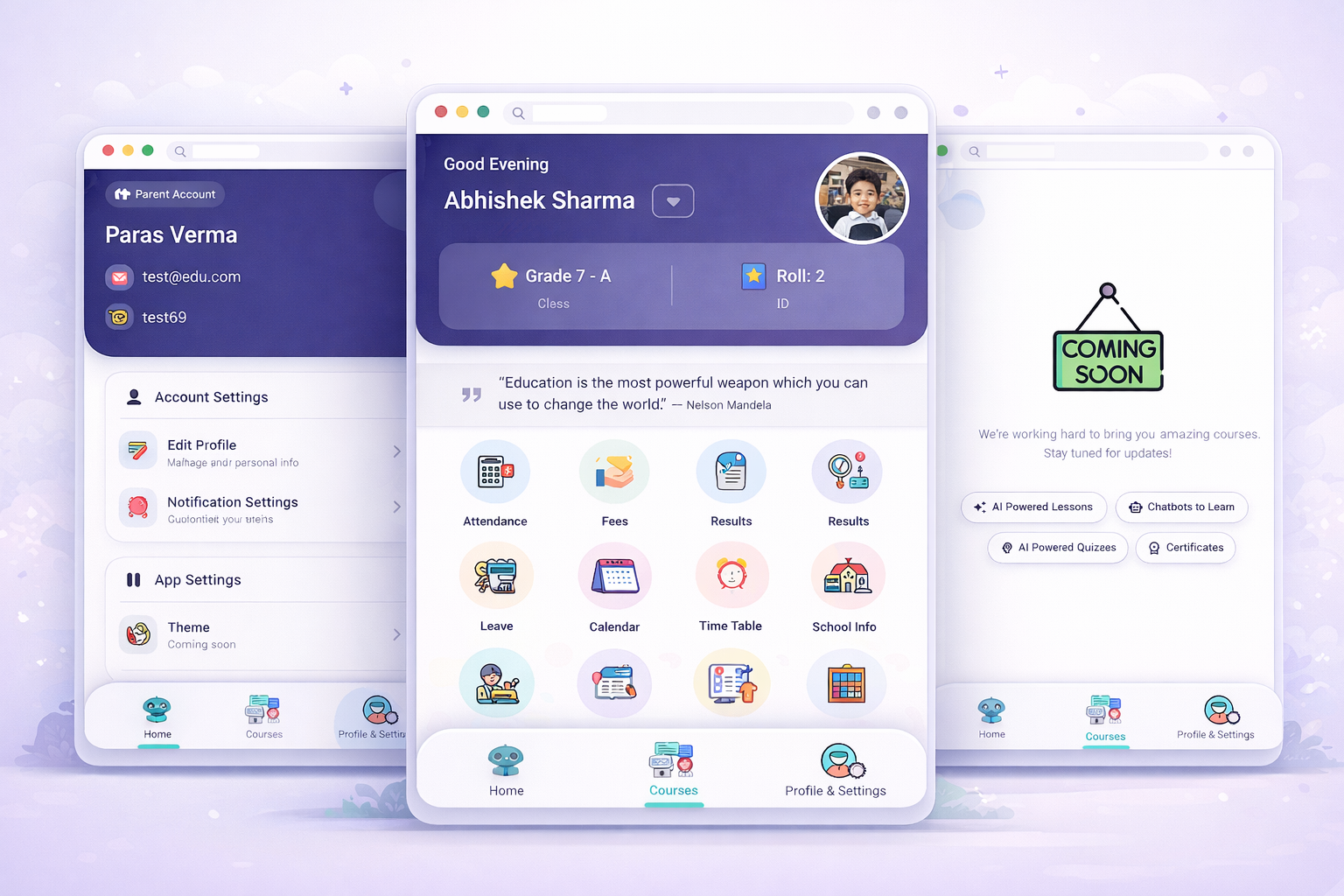 Eduspheria App Interface